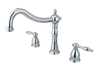 Roman Tub Faucet, Naples, Two-Handle, 3-Hole, Deck Mount, Polished Chrome