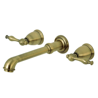 Roman Tub Faucet, Naples, Two-Handle Wall Mount in Antique Brass