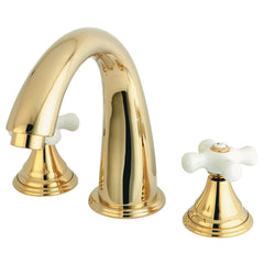 Roman Tub Faucet, Royale, Two-Handle 3-Hole Deck Mount in Polished Brass