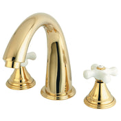 Roman Tub Faucet, Royale, Two-Handle 3-Hole Deck Mount in Polished Brass