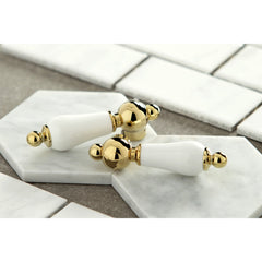 Roman Tub Faucet, Tulare, Two-Handle 3-Hole in Polished Brass