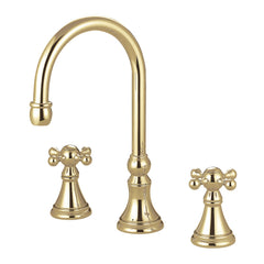 Roman Tub Faucet, Tulare, Two-Handle 3-Hole in Polished Brass