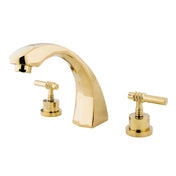 Roman Tub Faucet, Tulare, Two-Handle 3-Hole in Polished Brass