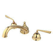 Roman Tub Faucet, Tulare, Two-Handle 3-Hole in Polished Brass