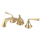 Roman Tub Faucet, Tulare, Two-Handle 3-Hole in Polished Brass