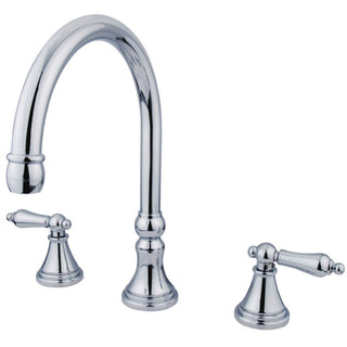 Roman Tub Faucet, Tulare, Two-Handle 3-Hole in Polished Chrome