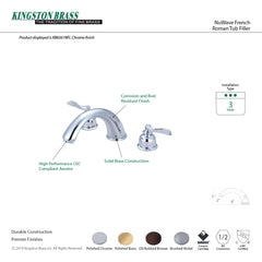 Roman Tub Faucet, Tulare, Two-Handle 3-Hole in Polished Chrome