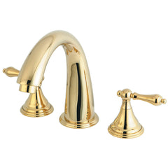 Roman Tub Faucet, Tulare, Two-Handle Deck Mount in Polished Brass