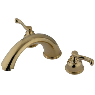 Roman Tub Faucet, Tulare, Two-Handle Deck Mount in Polished Brass