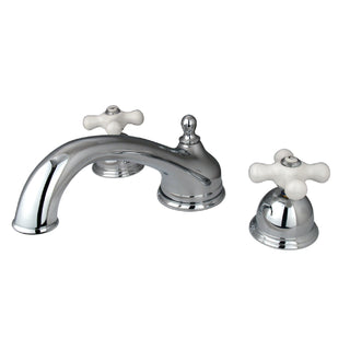 Roman Tub Faucet, Vintage, Two-Handle 3-Hole Deck Mount in Polished Chrome