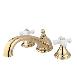 Roman Tub Faucet, Vintage, Two-Handle 3-Hole in Polished Brass
