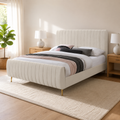 Room 2 angle | Same bright bedroom from the corner, morning light across the wool rug