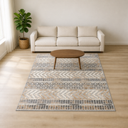 Peris geometric rug in a living room