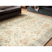 Styled room | the rug in a living room with a brick fireplace