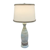 Rope Table Lamp with Linen Shade, Blue, Cream and Green Base