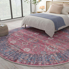 Round Area Rug, 10'6" x 10'6" with Geometric Pattern
