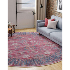 Round Area Rug, 10'6" x 10'6" with Geometric Pattern