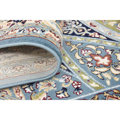 Round Area Rug, 10 Ft in Blue Polypropylene