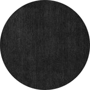 Round Area Rug, 5 Ft, Black Chenille with Non-Slip Backing