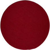 Round Area Rug, 6 Ft, Red Synthetic, Hand Woven