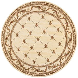 Round Area Rug, 7'7" in Ivory Polypropylene
