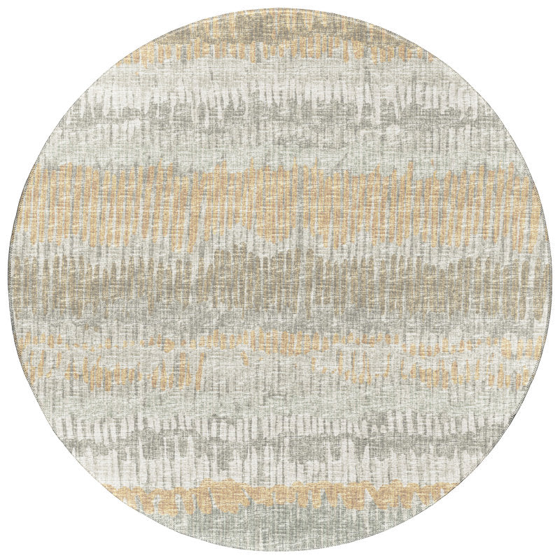 Round Area Rug, 8 Ft, Polyester Chenille for Indoor or Covered Outdoor Use