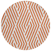 Round Area Rug, 8 Ft, Polyester in Paprika