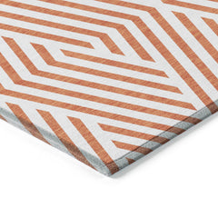 Round Area Rug, 8 Ft, Polyester in Paprika