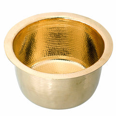 Round Bar Sink, Brightwork, Hand Hammered, Dual Mount, Polished Brass