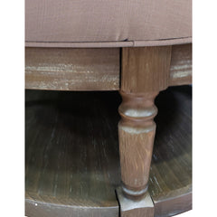 Round Cocktail Ottoman with Storage, Gray Microfiber Suede