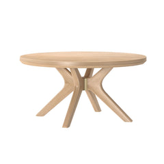 Round Coffee Table, 36 In Diameter, Solid Wood in Blonde