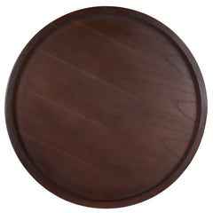 Round Coffee Table, 36 Inch, Solid and Engineered Wood in Walnut