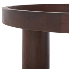 Round Coffee Table, 36 Inch, Solid and Engineered Wood in Walnut