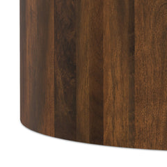 Round Coffee Table, 36-Inch, Solid Mango Wood with Drum Base