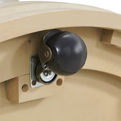 Round Coffee Table, 40 in Wide, Tan with Oak Veneer Top