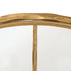 Round Coffee Table, Clear Glass Top with Brass Iron Base