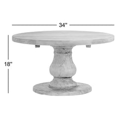 Round Coffee Table, Reclaimed Pine with Pedestal Base in Mission Brown
