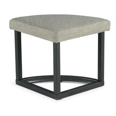 Round Coffee Table Set, 5 Pieces with Four Stools, Black Iron Base