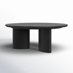 Round Coffee Table, Solid Wood with Black Finish