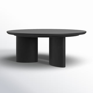 Round Coffee Table, Solid Wood with Black Finish