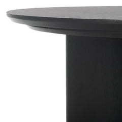 Round Coffee Table, Solid Wood with Black Finish