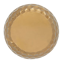 Round Coffee Table with Brass Iron Drum Base and Top
