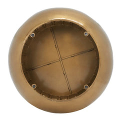 Round Coffee Table with Brass Iron Drum Base and Top