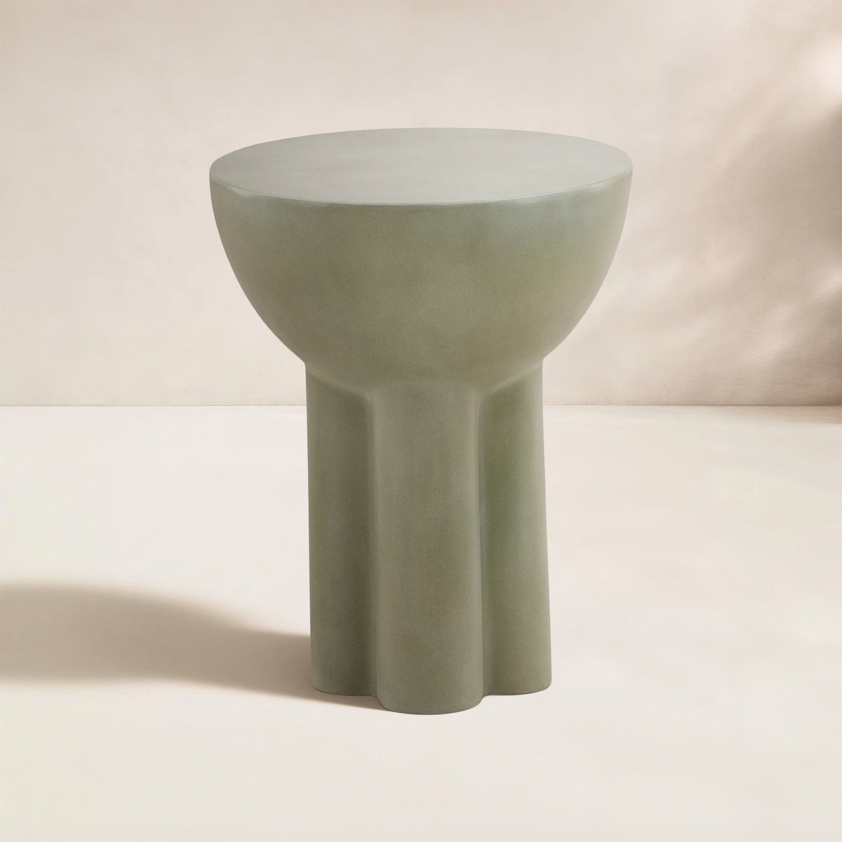 Round Concrete Side Table, 14 in W x 14 in D x 18 in H
