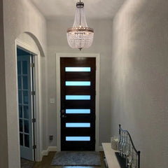 Round Crystal Chandelier with 9 Lights in Antique Bronze Finish