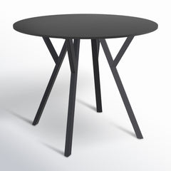 Round Dining Table, HPL Laminated Top with Thermoplastic Legs, Black