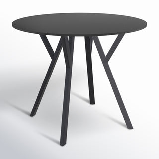 Round Dining Table, HPL Laminated Top with Thermoplastic Legs, Black