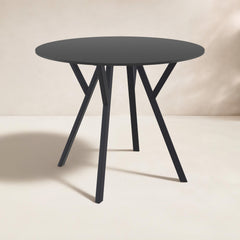 Round Dining Table, HPL Laminated Top with Thermoplastic Legs, Black
