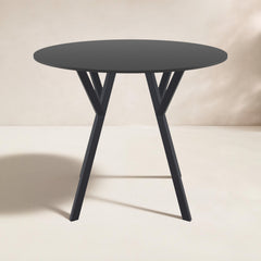 Round Dining Table, HPL Laminated Top with Thermoplastic Legs, Black
