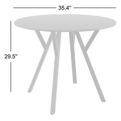 Round Dining Table, HPL Laminated Top with Thermoplastic Legs, Black